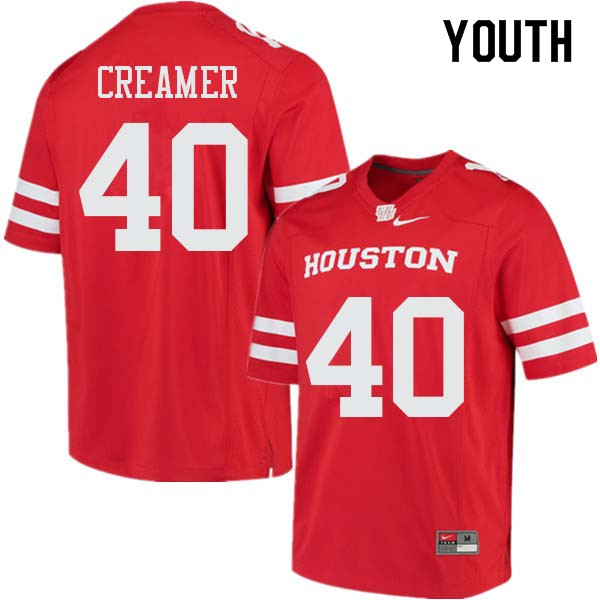 Youth #40 Shane Creamer Houston Cougars College Football Jerseys Sale-Red
